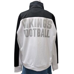 NFL Minnesota Vikings Football Women's Track Jacket Rhinestone Logo Full Zip XL